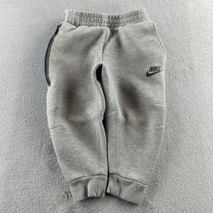 Nike Pants Youth 4 XS Gray Fleece Joggers Sweatpants Zip Pocket Cuffed Ankle